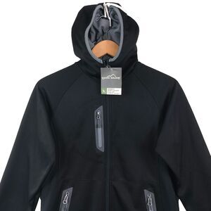 NEW Eddie Bauer Jacket Women M Black Sport Hooded Full Zip Fleece Soft Shell NWT